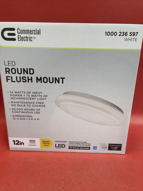 2-Pack Commercial Electric 12 inch Round LED Flush Mount Ceiling Light