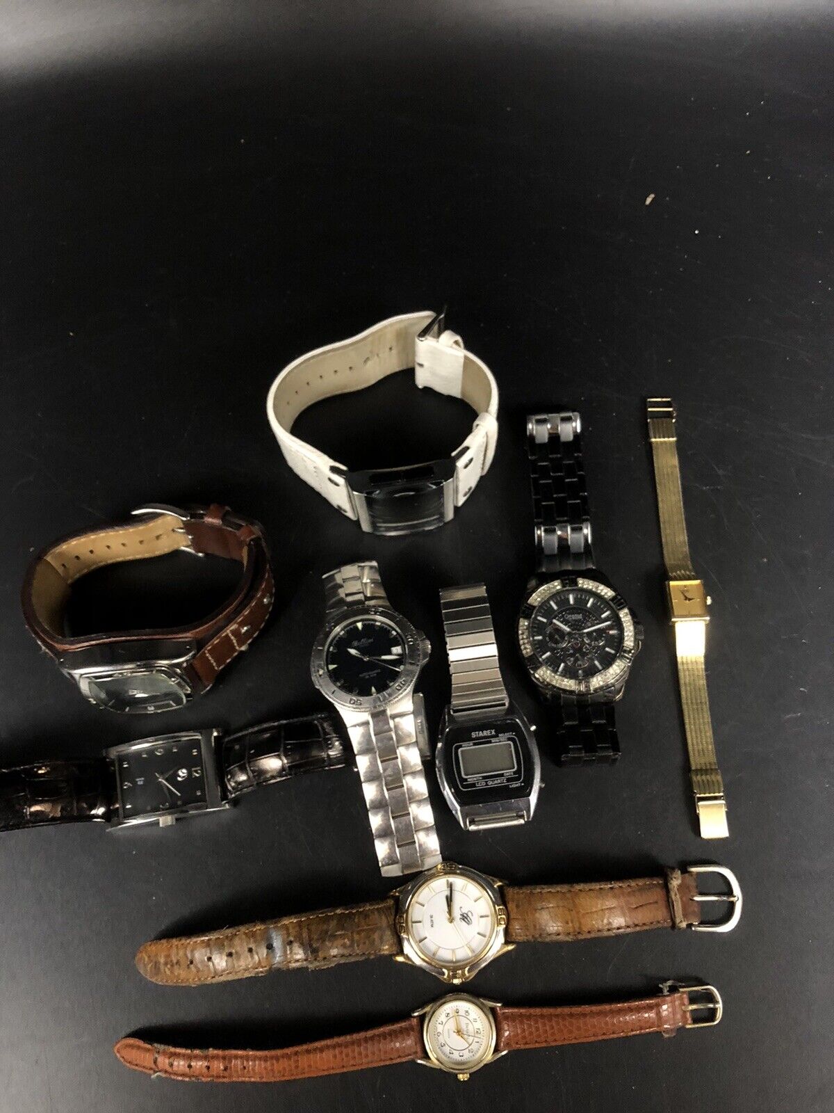 Lot of 9 Watches - Fossil, Seiko, Mercedes Benz… For PARTS