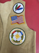 Vintage 90s YMCA Indian Guides Adult Leather Vest Patches