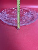 Vintage Crystal Clear Studios Serving Platter Embossed Santa Sleigh Dish 14"