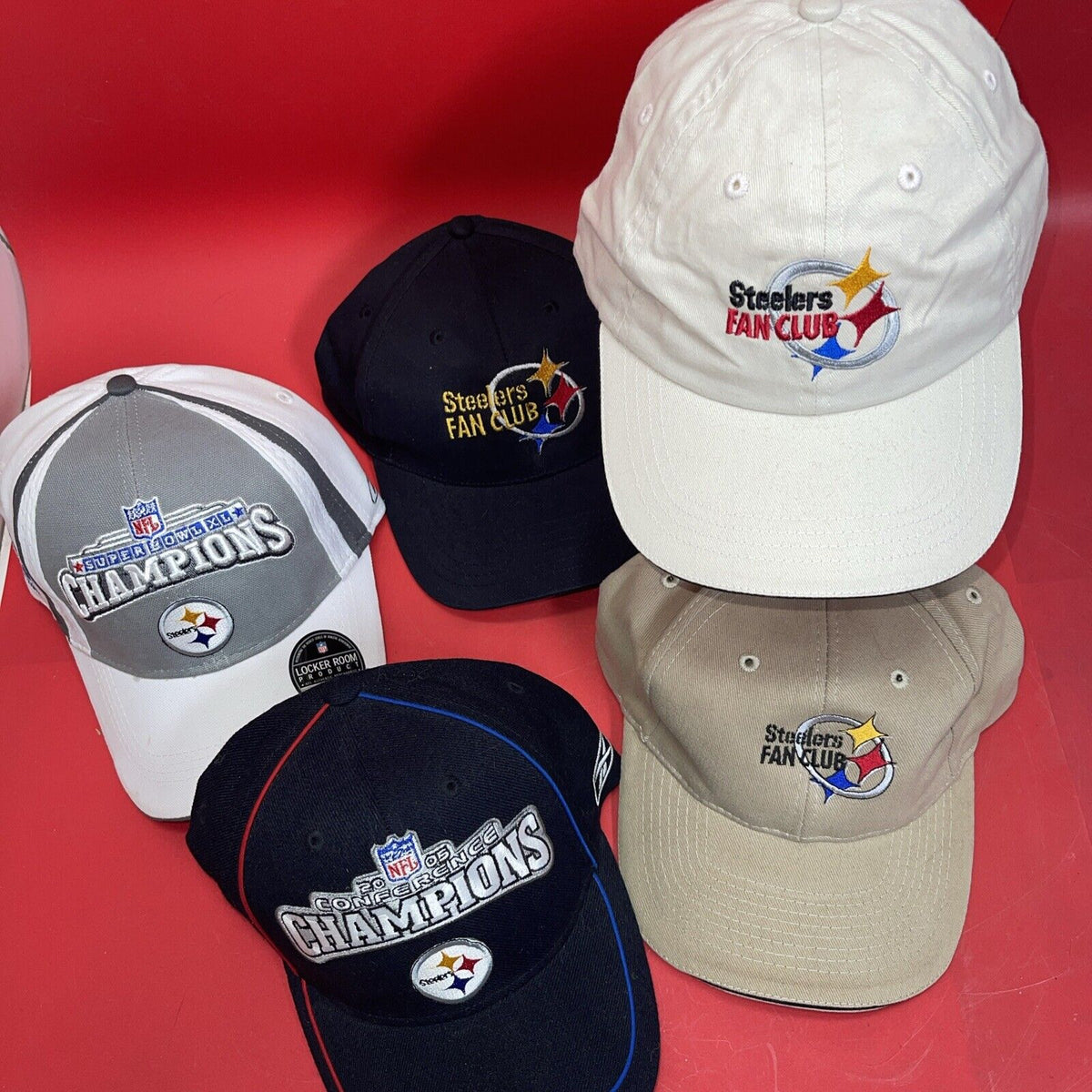 LOT OF 5 ASSORTED PITTSBURGH STEELERS CAPS / HATS #1