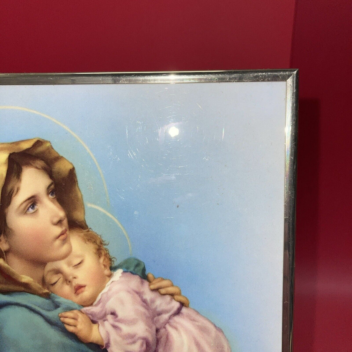 Madonna Of The Streets With Child Plaque  10”x8”in a frame