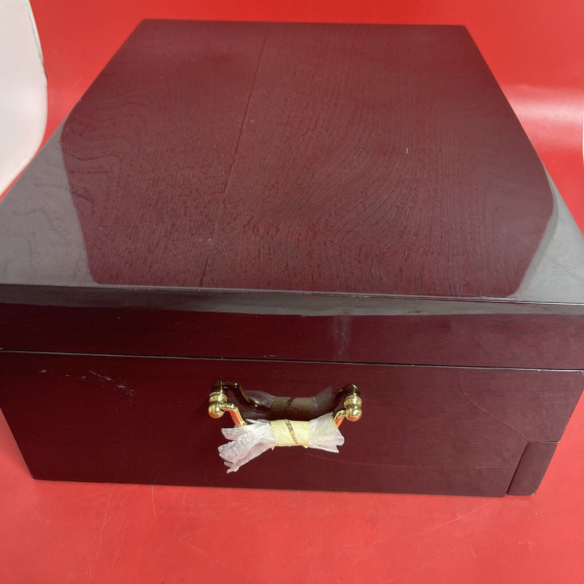 Silverware Flatware Storage Box Chest Wooden High Gloss Lacquer w/Drawer 