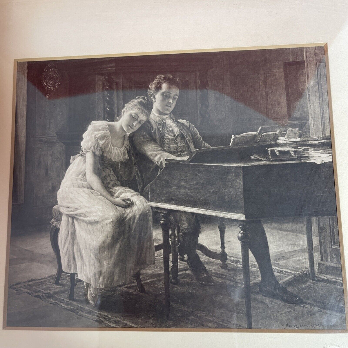 1895 Print Poetzelberger Portrait Felix Mendelssohn Sister Fanny Piano Composer