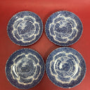 Vintage Grindley English Country Inns Blue & White Coupe Cereal Plates Lot 8