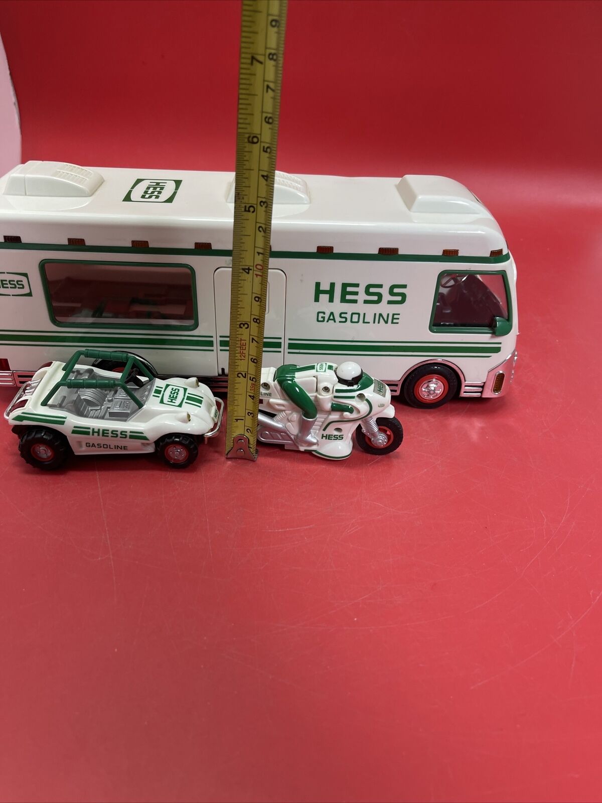 1998 Hess Truck Recreation Van with Dune Buggy and Motorcycle