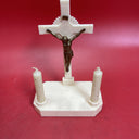 Vintage crucifix for the sick with wax candles