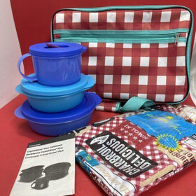 Tupperware Pretty in Plaid Big Wonders New Lunchbox 3 Containers