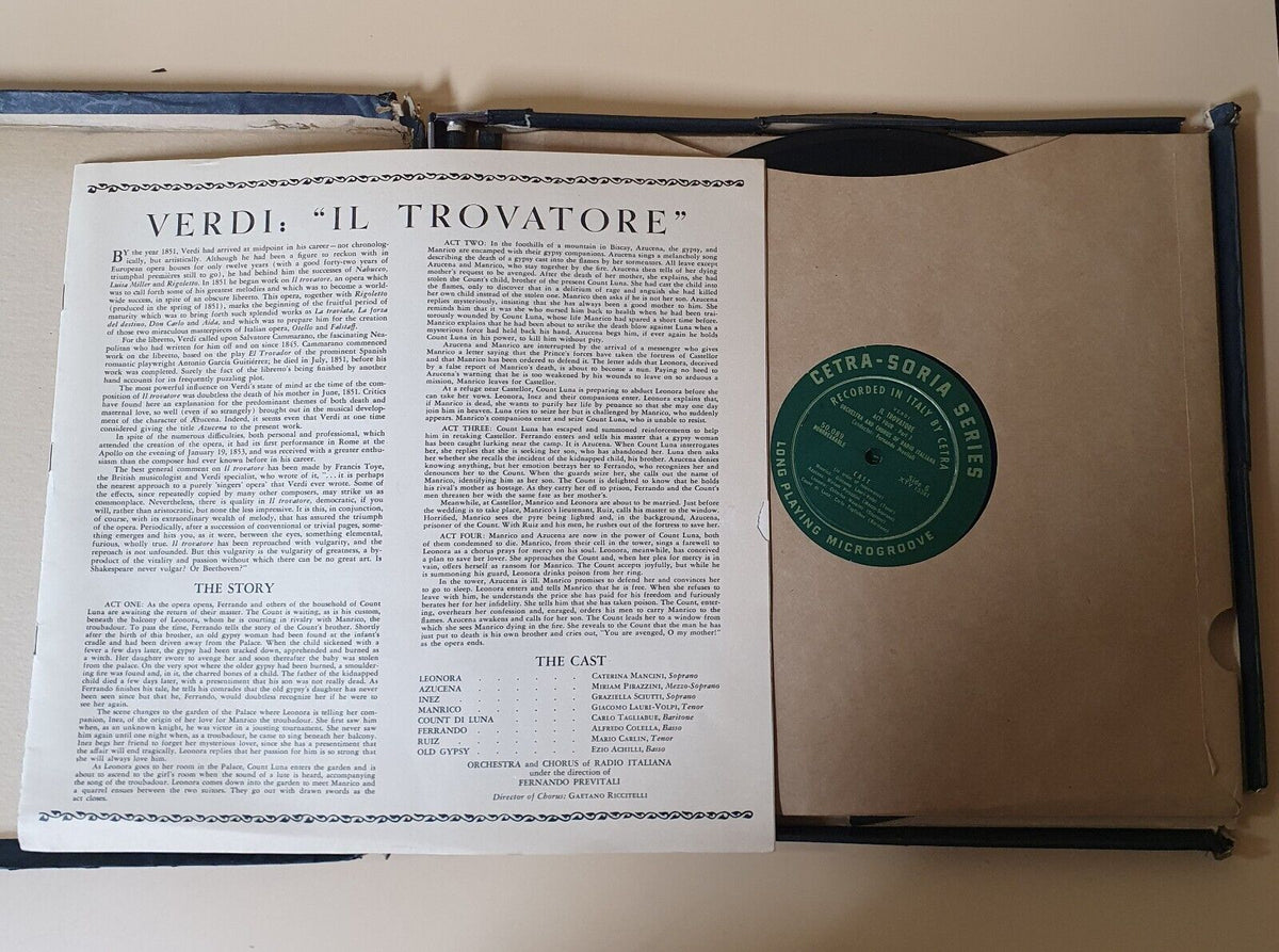 Il Trovatore Opera In Four Acts By Giuseppe Verdi Vinyl Set 3