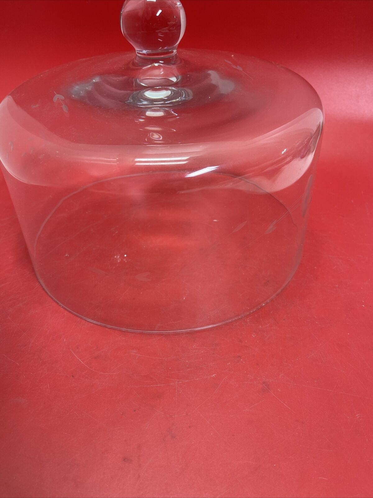 Vintage Scalloped Cake Plate /  Stand and Clear Cloche