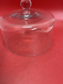 Vintage Scalloped Cake Plate /  Stand and Clear Cloche