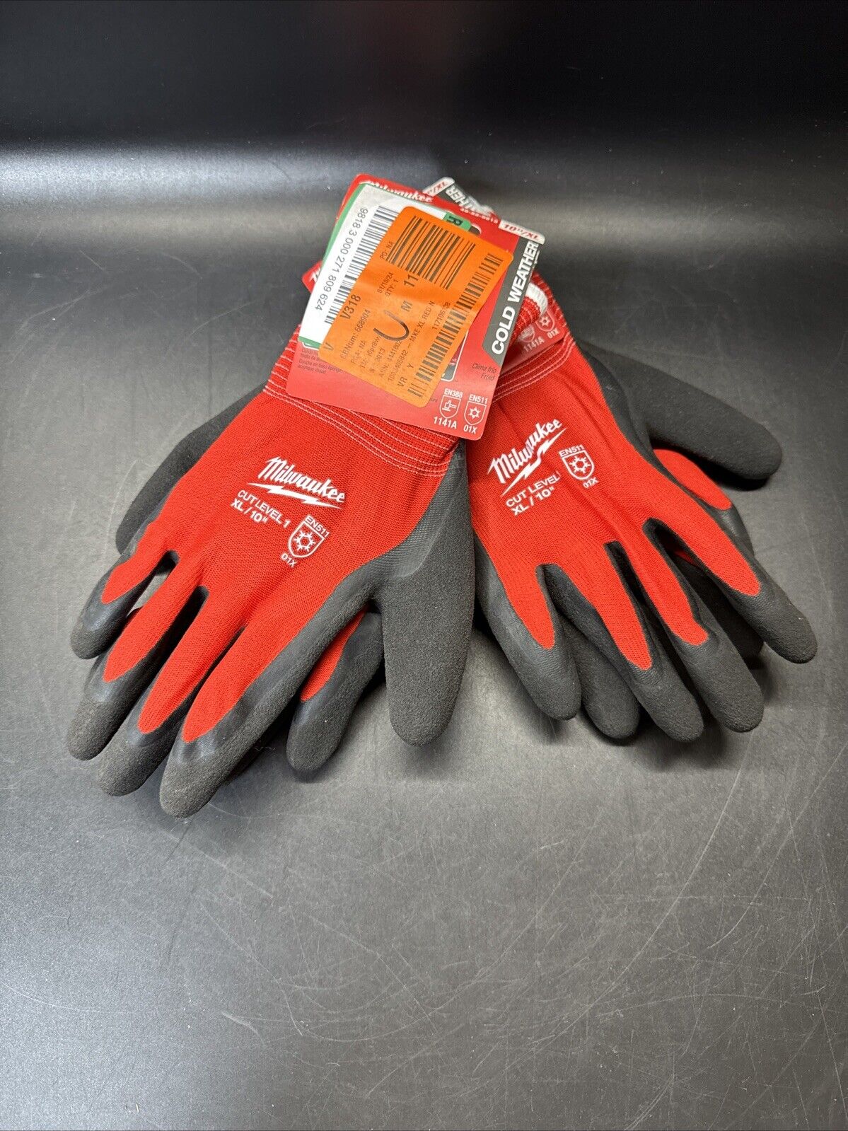 Milwaukee 48-22-8913 Cut Level 1 Insulated Winter Work Gloves 10”/XL, Lot 2 Pair