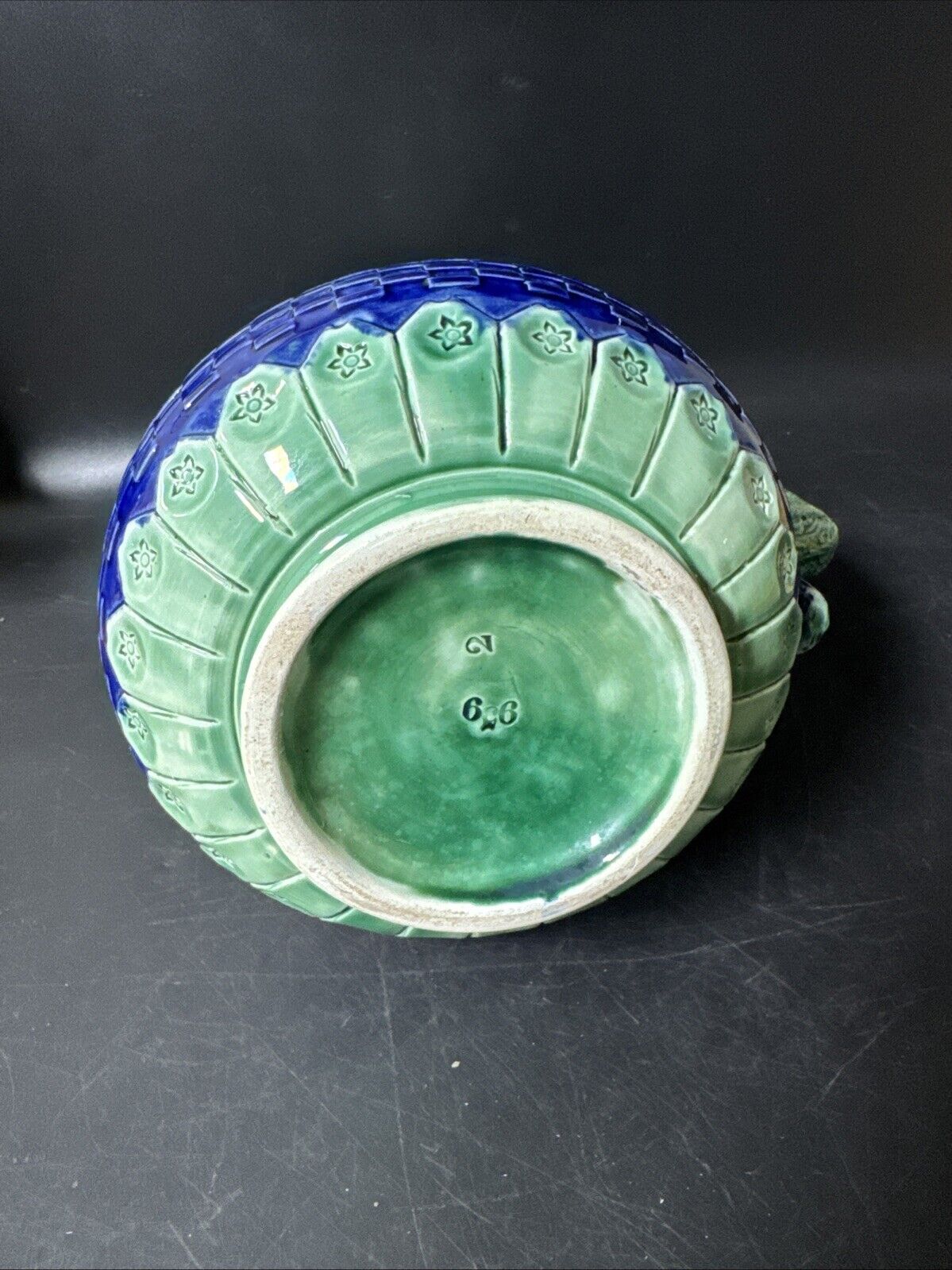 Vintage Pitcher Handled Stoneware Lidded Stein