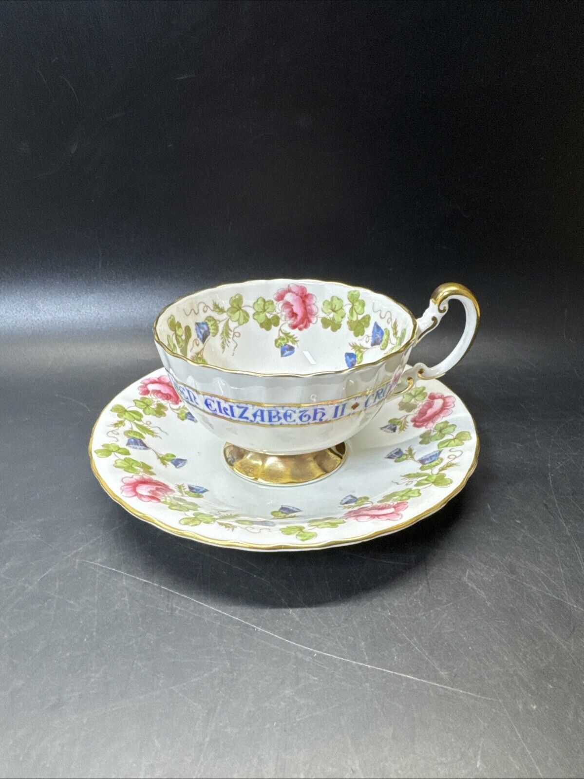 Aynsley Queen Elizabeth II 1953 Coronation Teacup and Saucer  - England