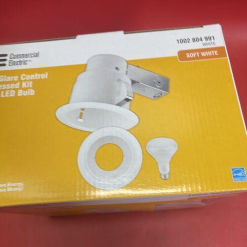 Lot Of 4 Commercial Electric  White 5” Glare Control Recessed Kits with LED bulb