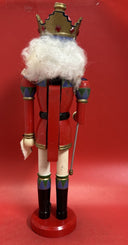 "BEDAZZLED 20" WOODEN NUTCRACKER SOLDIER w/ CROWN", holding Staff