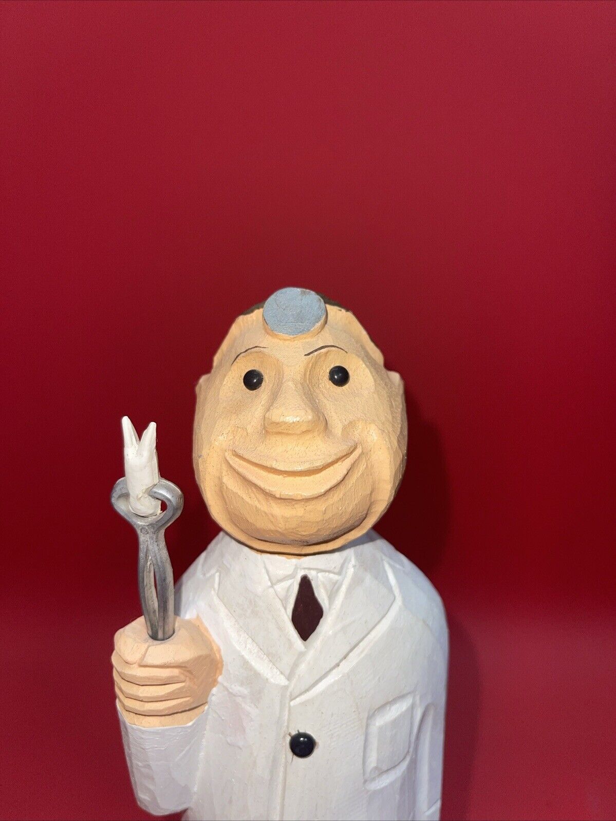 Handmade Wooden Figurine Doctor Dentist Scientist Folk Art 12"