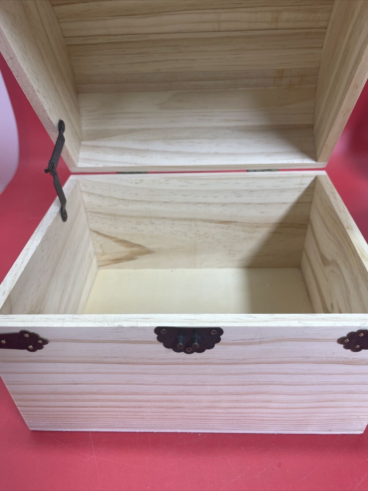 3 Wood Box ,Decorative Piece for Storage Display ,Front Hinge and Side Handles