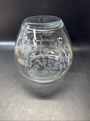 Vintage Glass Vase With Flowers 6.5” Tall