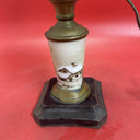 ANTIQUE VINTAGE GLASS BRASS CERAMIC TABLE LAMP