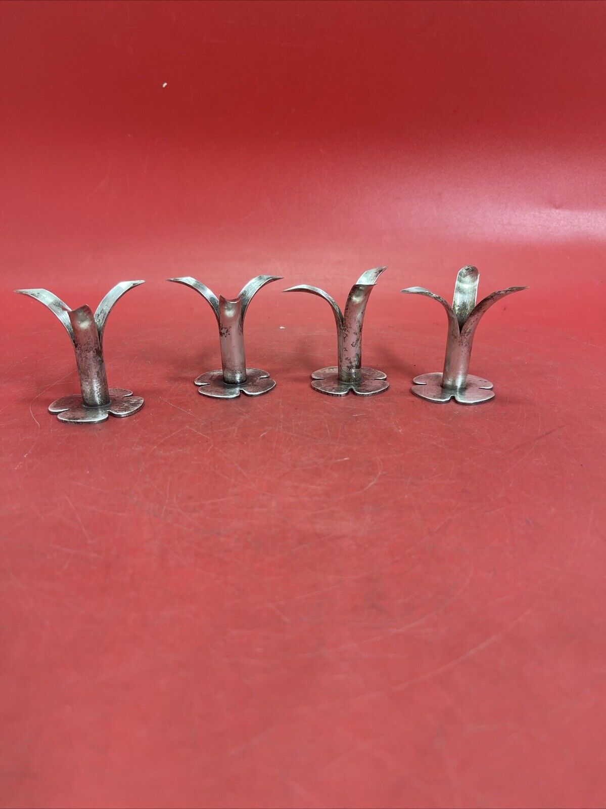 O.S.P Sweden Silver Plate MCM Lily Candle Holders