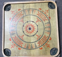 Vintage Caroom Game Board Style Q 1930s Viking Ship Pattern