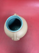 Vtg Coors Pottery Matte Light Brown with Turquoise Interior 6" Handle Vase Nice!