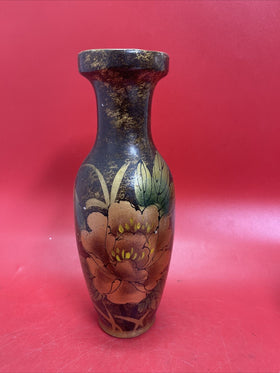 Vintage Antique Floral Pattern Vase, 11.5" Tall