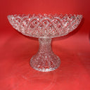 Imperial Glass Lace Edge Diamond Cut Base Pedestal Bowl