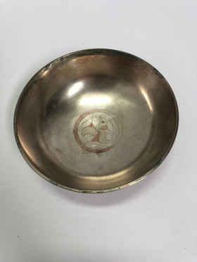 Vintage Etched Brass Trinket Bowl