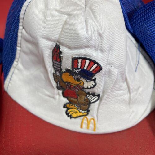 VINTAGE 1980s McDonald's USA Olympics Eagle Trucker Mesh Snapback Hat Cap Lot 3