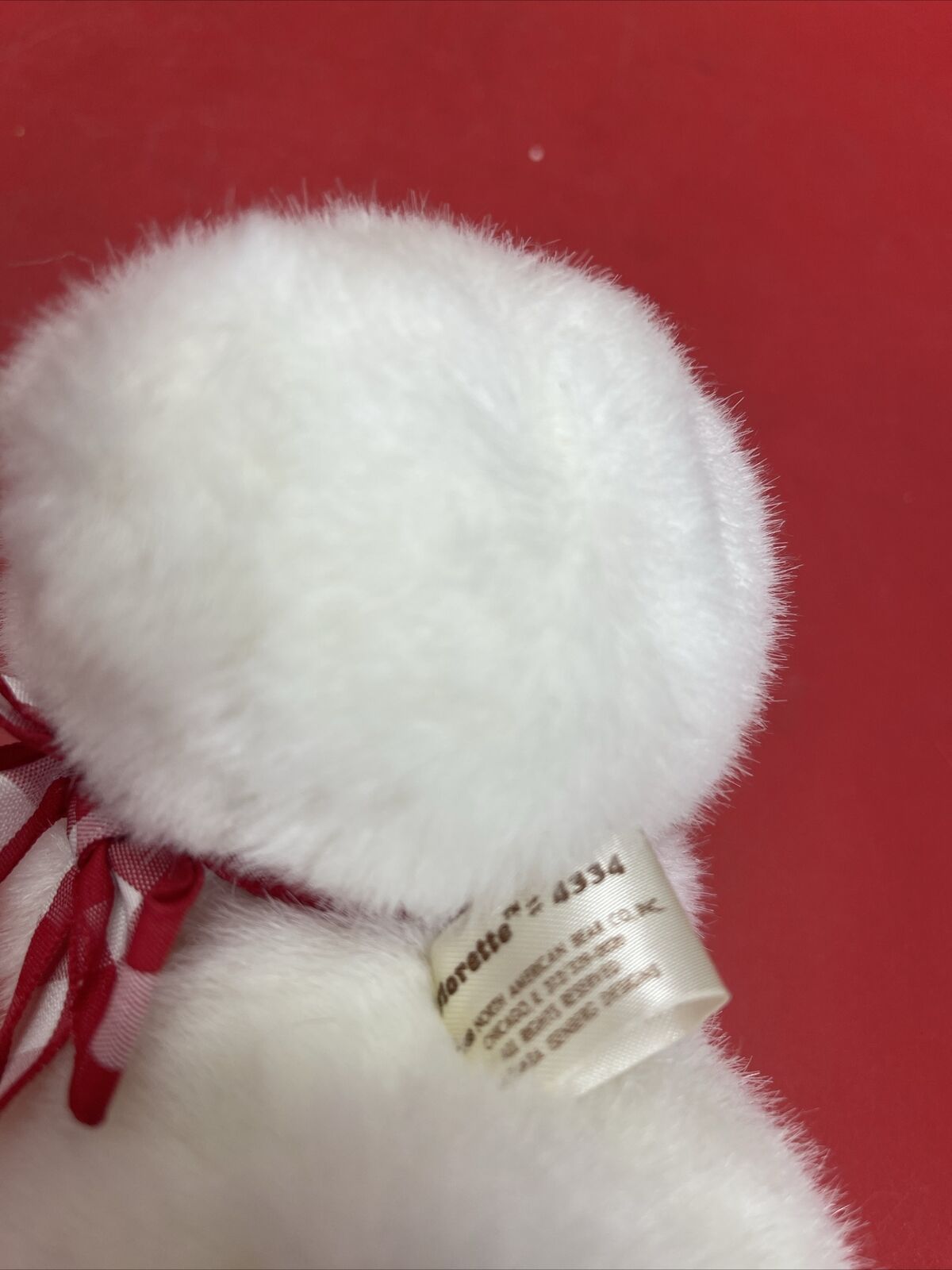 Florette 4334 Vintage 1988 North American Teddy Bear Co White Standing Bear Rose