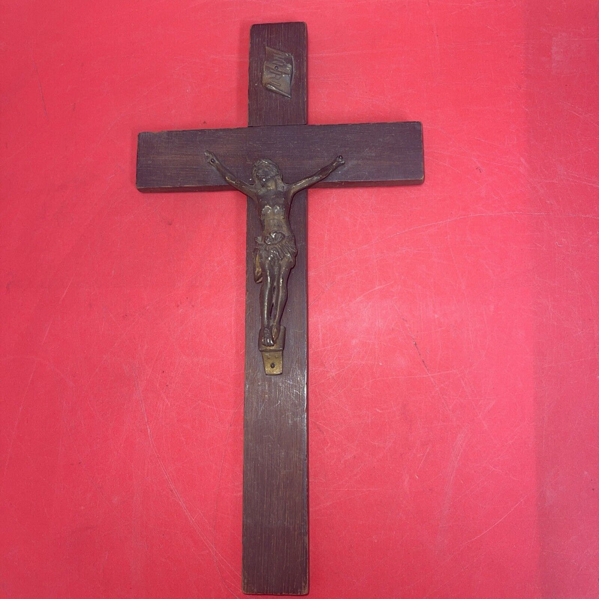 Vintage Wooden Christian Crosses Last Rites, Old Wooden Tin Jesus Lot 4 (Damage)