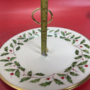 Lenox Holiday Plate with Handle and 2 Glasses