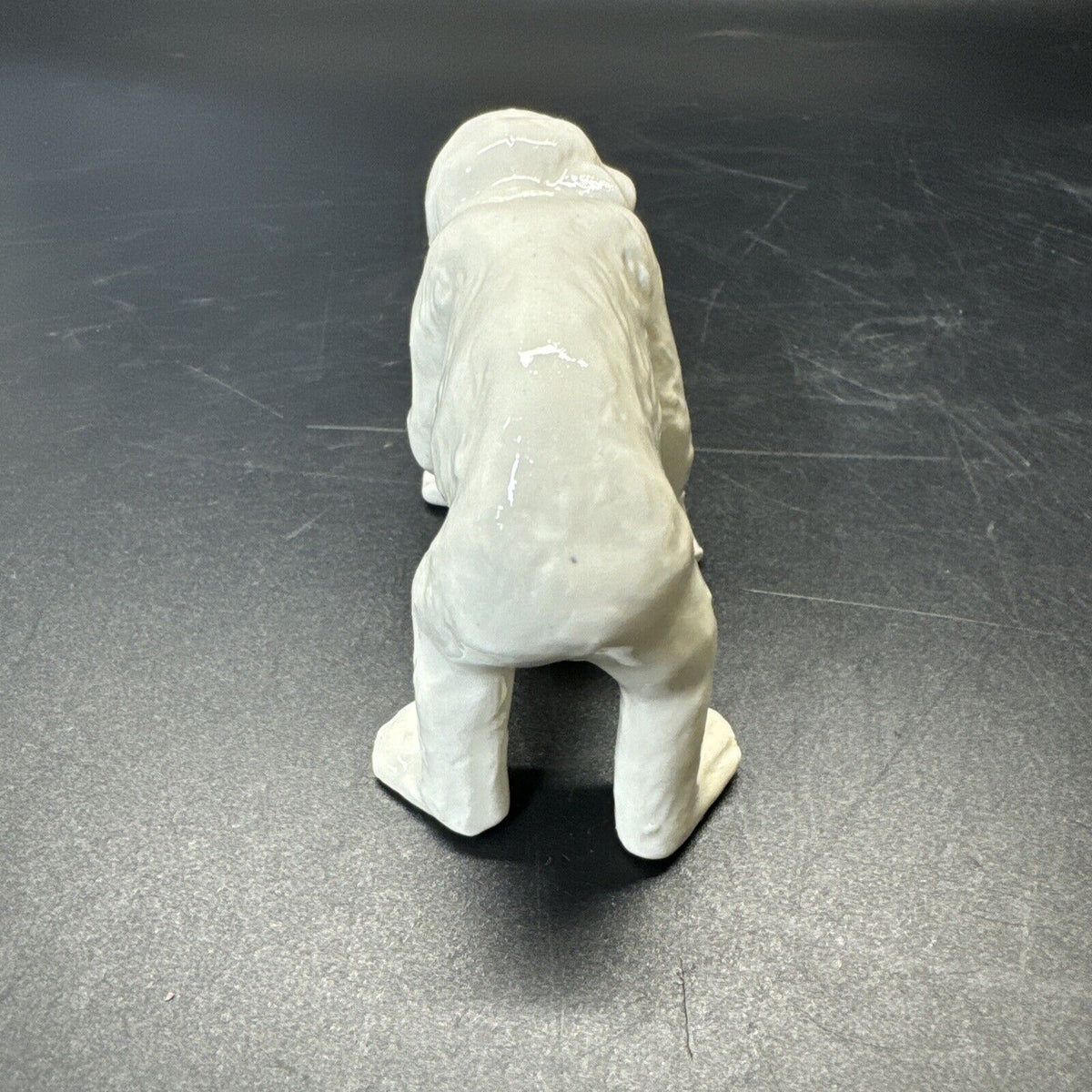 VINTAGE SMALL WHITE APE CHIMPANZEE MONKEY FIGURINE CZECHOSLOVAKIA ART POTTERY