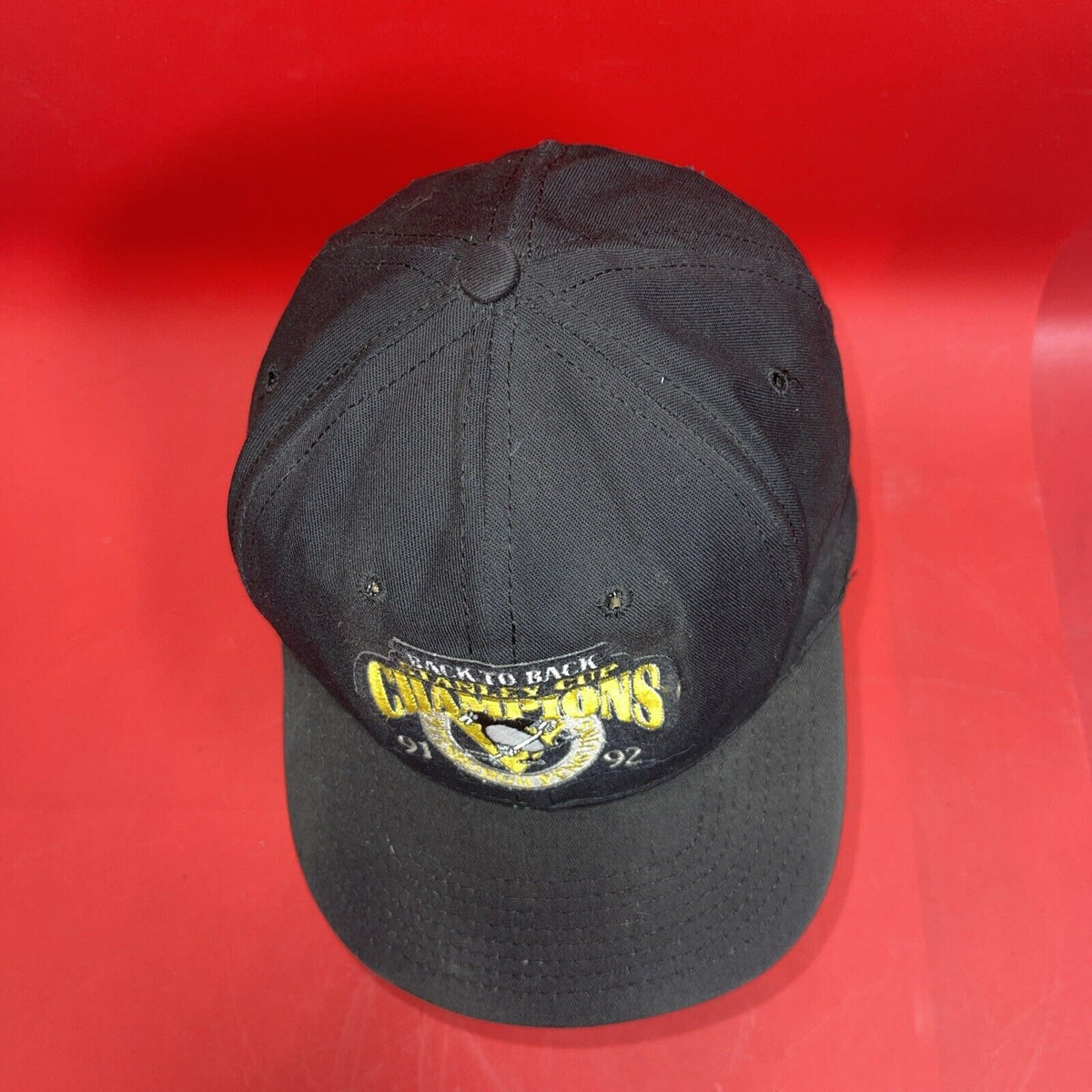 VINTAGE Starter Pittsburgh Penguins Stanley Cup Champions Hat Back 2 Back 90s