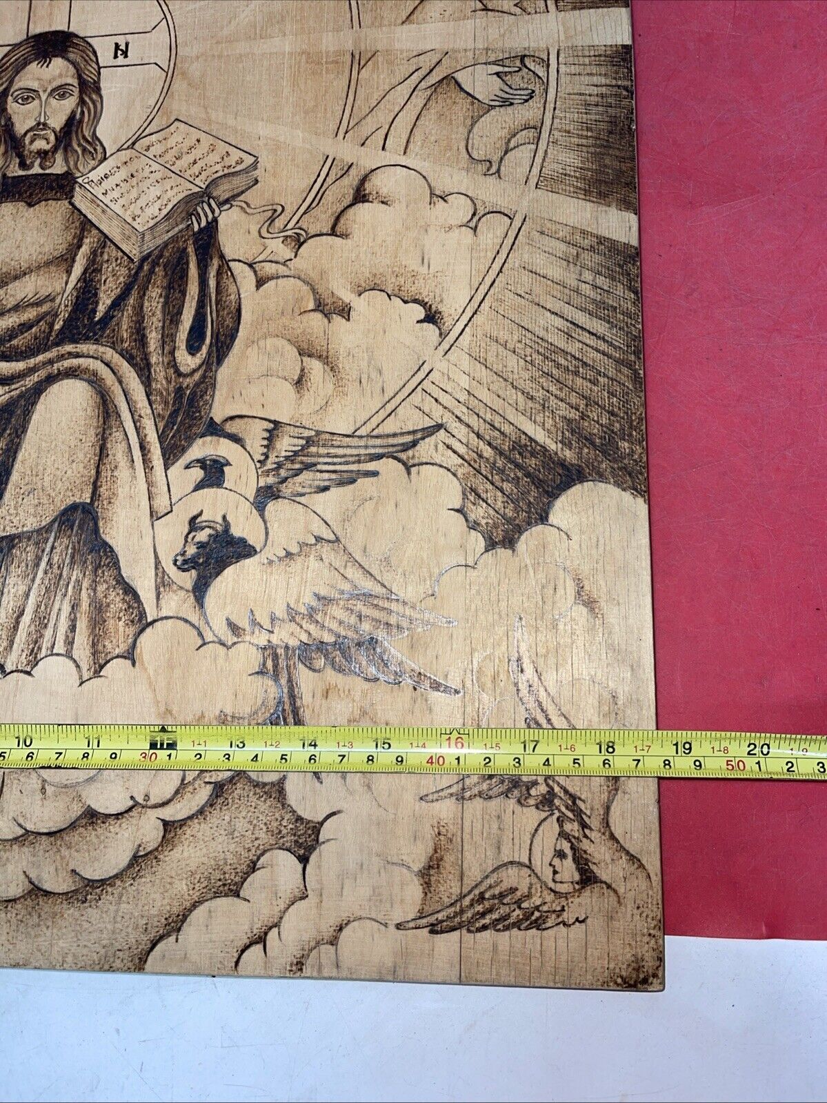 Vintage Jesus Painting Wooden Christian Art 24”x19”