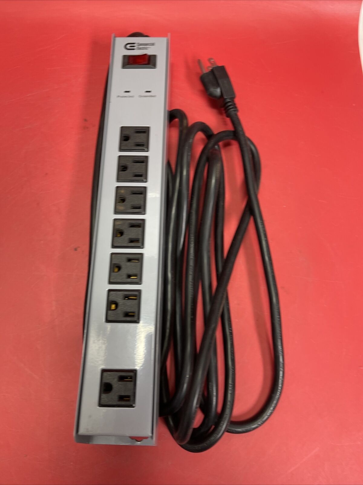 Commercial Electric 12 ft Cord 7 Outlet Metal Surge Protector