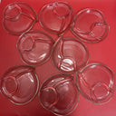 Vintage Peach Fruit Shape Clear Glass Snack/Sauce Dishes ~ Set of 8