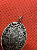 Vintage Sterling Silver Catholic Religious Caged Filigree Miraculous Medal