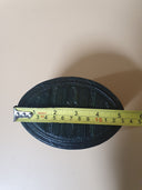 Vintage Leather Over Wood Oval Box 5.25"×3.5"