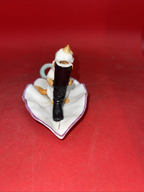 Vintage Ceramic Oval Ashtray Kitten Holding Boot