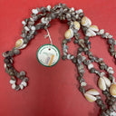 Vintage 39” Seashell Plant Hanger Holder Boho Beach Puka Hanging Shells Nautical