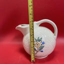 Pitcher White w/ covered edge and handle Floral Flowers Water Tea Juice 