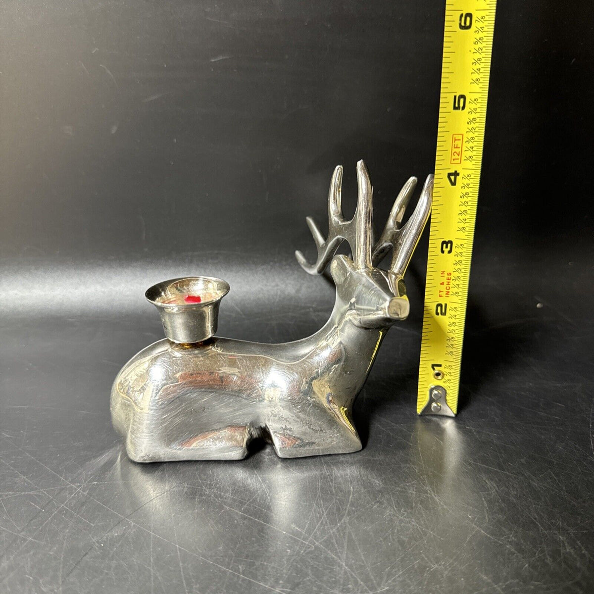 Vintage Metal Deer Candle Holder