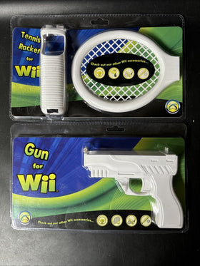 Tennis Racket And Gun for Wii Set, New