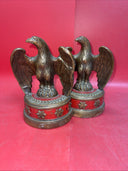 Pair of Patriotic JFK Reproduction Bronze Eagle Bookends (Damage)