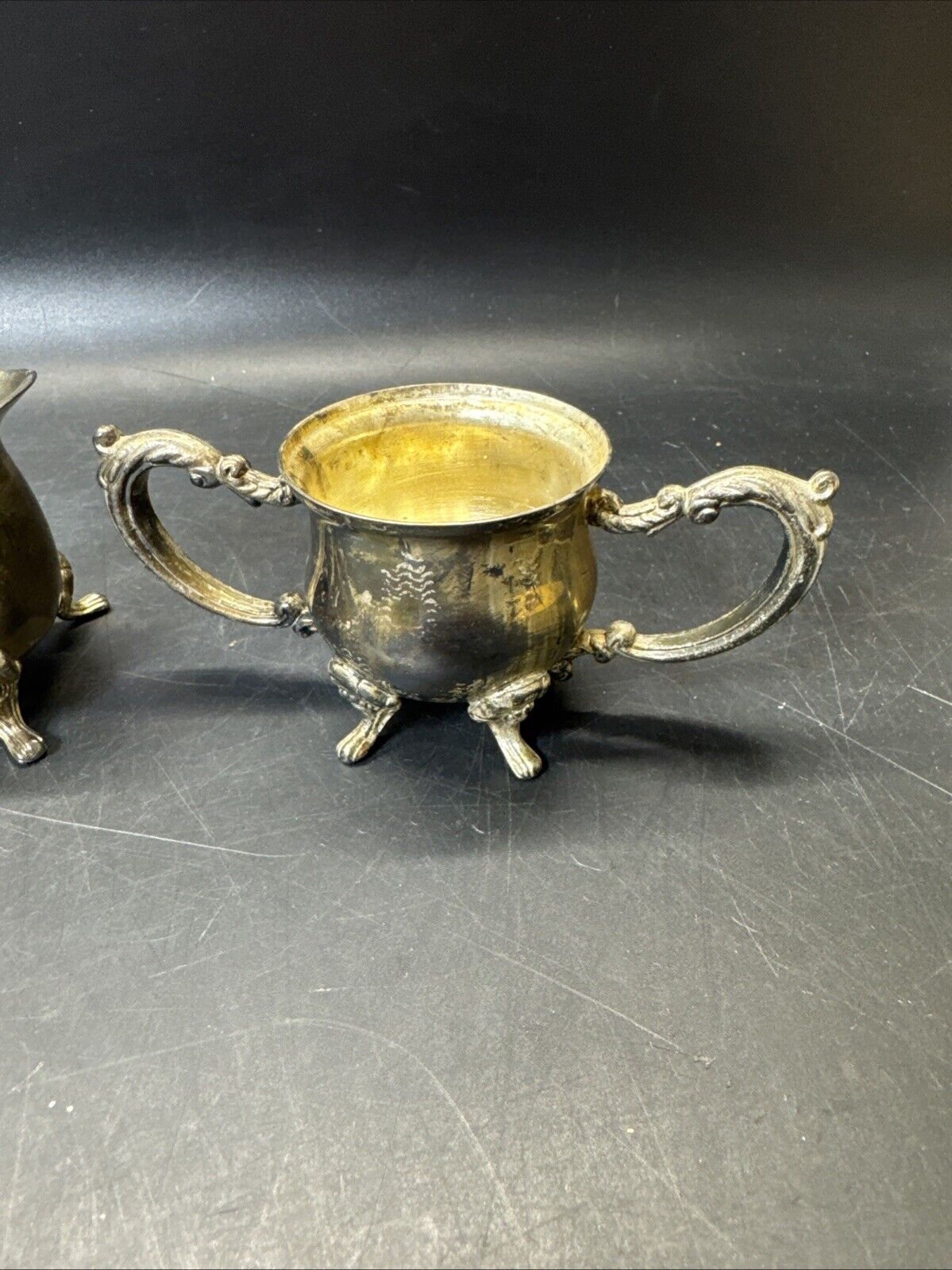 Tea Set Godinger Silver Art Individual Tea Pot/Creamer/ Sugar Bowl/Tray