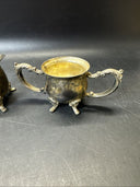Tea Set Godinger Silver Art Individual Tea Pot/Creamer/ Sugar Bowl/Tray
