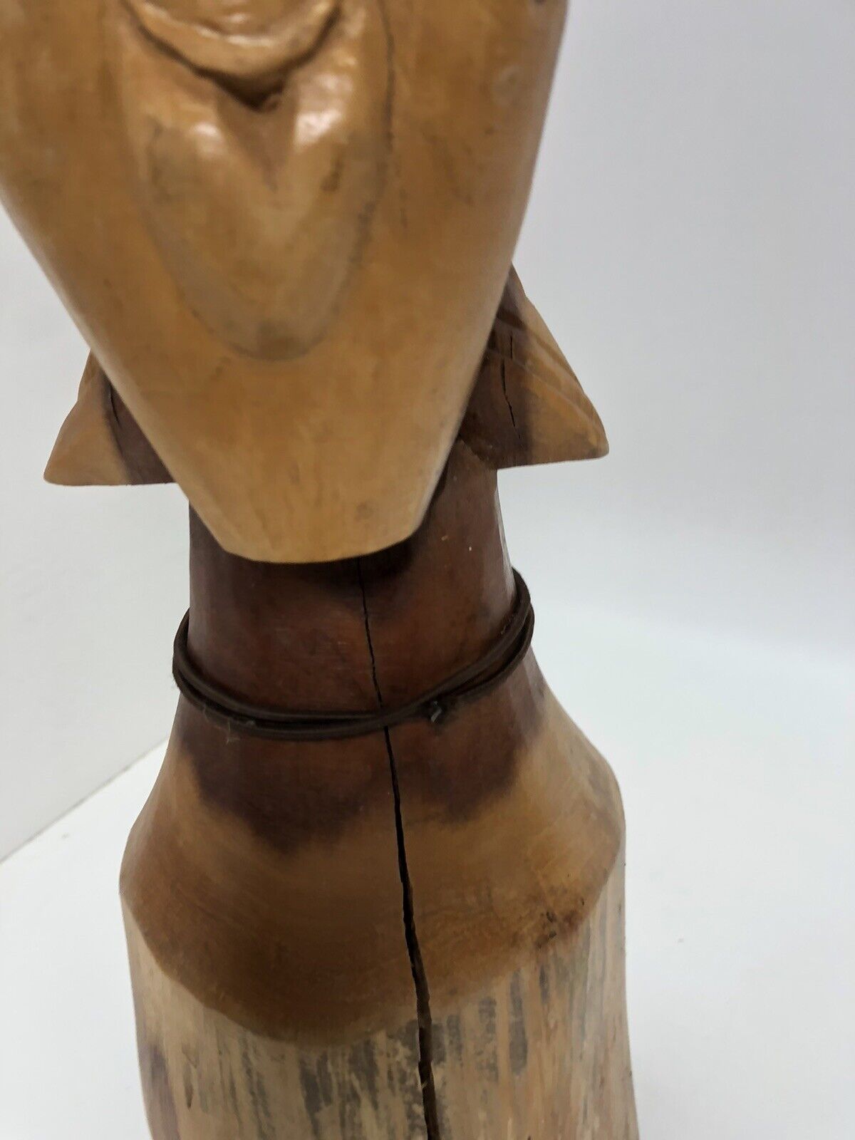 Vintage Folk Art Hand Carved Wood Woman Ethnic
